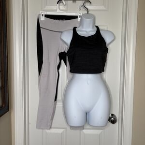 Outdoor Voices Black and Gray Activewear Set Size Medium